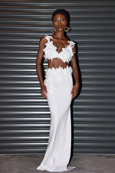 Kira Çiçek Spagetti Bodycon Set