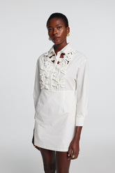 Kira İçi Boş Çiçek Uzun Kollu Mini Elbise