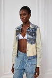 Layne Illusion Desenli Kısa Denim Ceket
