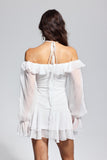 Liberty Mesh Fırfırlı Asimetrik Fiyonklu Mini Elbise