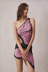 Lily Tek Omuz Kelebek Mini Elbise