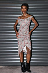 Lucas Izgara Kolsuz Midi Elbise