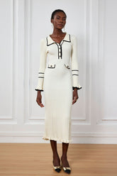 Luella Triko Fırfırlı Midi Elbise