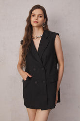 Madisyn Sırtı Açık Takım Yelek Elbise