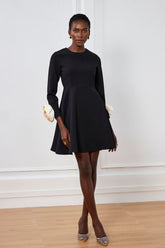 Magdalena Bodycon Çiçek Uzun Kollu Mini Elbise