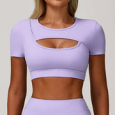 Dekolteli Spor Crop Üst