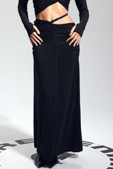 Padget Ruch Siyah Bodycon Etek