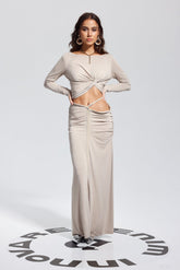 Kayısı Padget Twist Ruch Bodycon Üst