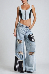 Pari Yırtık Deforme Geniş Kot