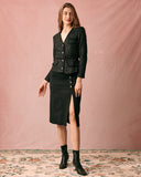 Sueña™ V Yaka Tek Sıra Düğmeli Kuşaklı Ceket