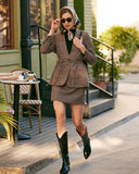 Sueña™ V Yaka Ekose Tek Düğme Blazer