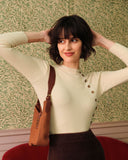 Bej Balıkçı Yakalı Ribana Örgü Üst