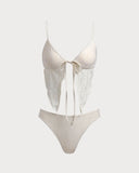 Sueña™ Bej Kesimli Bağcıklı Tankini Mayo