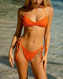 Sueña™ Turuncu Dokulu Büzgülü Bikini Takımı