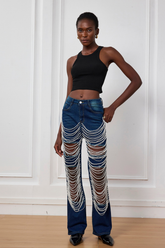 Seraphina Yırtık Zincirli Kot Pantolon