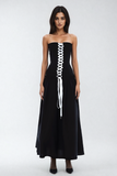 Tamara Bağcıklı Straplez Uzun Elbise