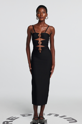 Tessa Hollow Spagetti Maxi Elbise