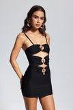 Tessa Hollow Spagetti Mini Elbise