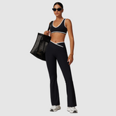 V Bel Geniş Paçalı Tayt ve Bra Spor Sütyeni Takımı