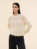 Pamuklu Payetli Kadın Açık Örgü Üst