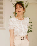 Sueña™ Transparan Jakarlı Fırfırlı Bluz