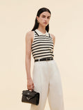 Tencel Karışımlı Çizgili Kadın Örgü Atlet