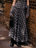 Kadın Ekose A Kesim Etek Ve Lastik Toka