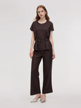 %100 Keten Bluz Ve Pantolon İki Parça Takım