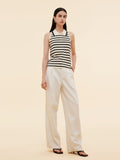Tencel Karışımlı Çizgili Kadın Örgü Atlet