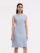 Yıpranmış Kenarlı Kolsuz Kadın Örgü Mini Elbise