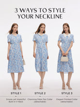 19Mm Dut İpeği Çiçek Desenli Kadın Midi Elbise