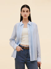 Tencel Karışımlı Önü Pileli Kadın Gömleği