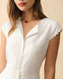 Sueña Düz Renk Yaka Midi Elbise