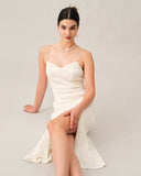 Sueña Dalga Dokulu İncili Askılı Midi Elbise