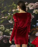 Sueña™ Kadife Kare Yaka Bodycon Elbise