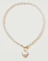 Sueña™ Sahte İnci Dekor Kalp Kolye Kolye