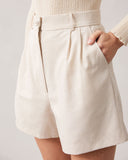 Sueña™ The Apricot Yüksek Bel Geniş Paça Şort