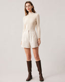 Sueña™ The Apricot Yüksek Bel Geniş Paça Şort