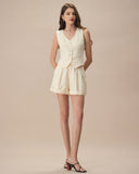 Sueña™ Kayısı Yüksek Bel Pileli Şort