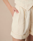 Sueña™ Kayısı Yüksek Bel Pileli Şort