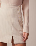 Sueña™ Kayısı Çizgili Yırtmaçlı Mini Etek