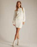 Sueña™ Bej Yuvarlak Yaka Fitilli Kablolu Kazak