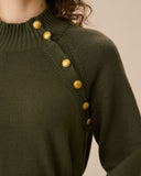 Yeşil Fener Kollu Kazak Mini Elbise