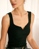 Sueña™ Siyah V Yaka Fitilli Triko Atlet