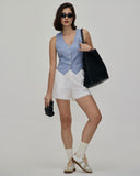 Sueña™ Mavi V Yaka Düğmeli Yelek