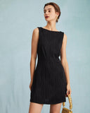 Sueña The Solid Su Dalgalı Dokulu Kolsuz Mini Elbise