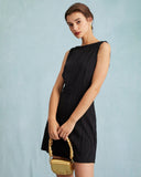 Sueña The Solid Su Dalgalı Dokulu Kolsuz Mini Elbise