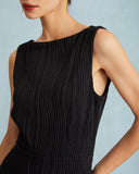 Sueña The Solid Su Dalgalı Dokulu Kolsuz Mini Elbise