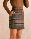 Sueña™ Kahve Doğal Belli Çizgili Mini Etek