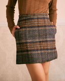 Sueña™ Kahve Doğal Belli Çizgili Mini Etek